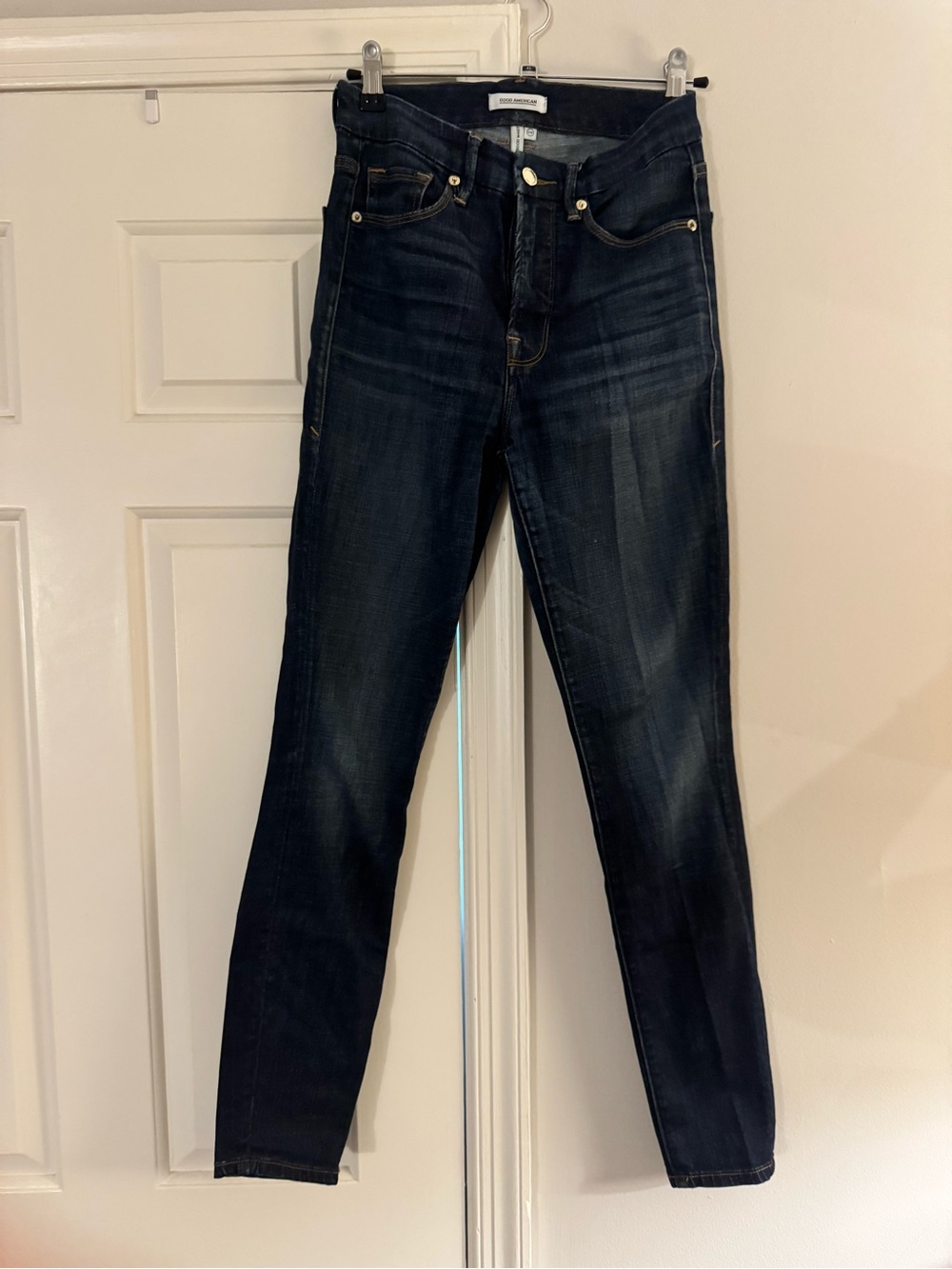 Good American Good Waist - Dark Wash Women's Skinny Jeans size 26/2 short